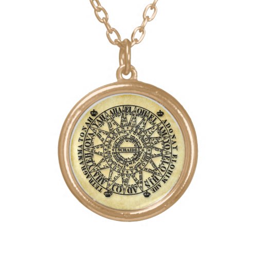 The Seal of Shemhamforash WEALTH  PROTECTION Gold Plated Necklace