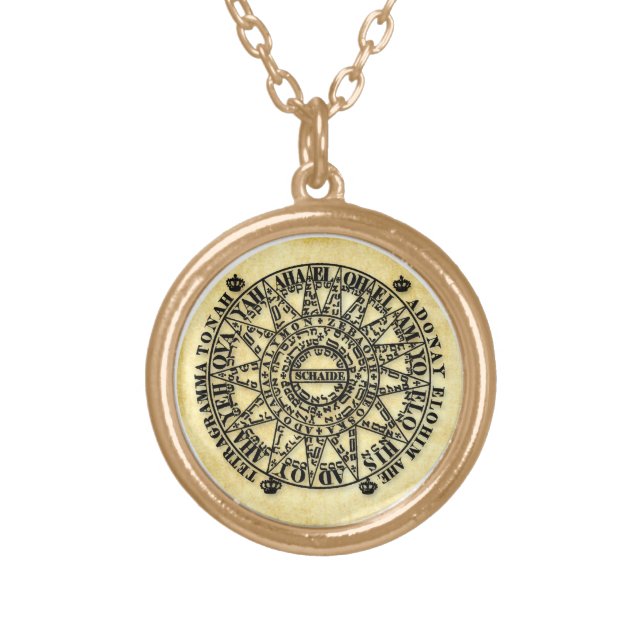 The Seal of Shemhamforash WEALTH & PROTECTION Gold Plated Necklace (Front)