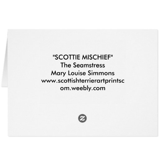 THE SEAMSTRESS CARDS (Back Horizontal)