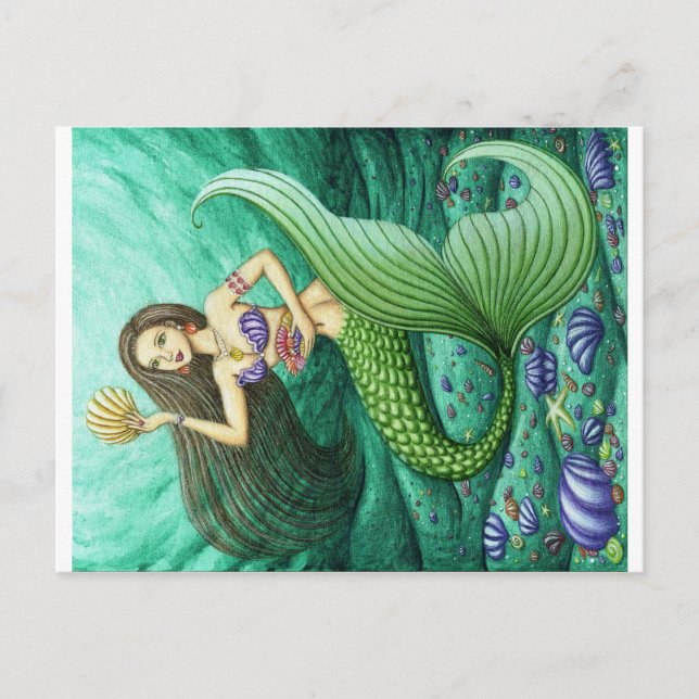 The Seashell Collector Mermaid Postcard (Front)