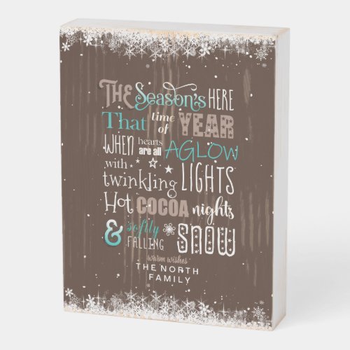 The Season Christmas Poem ID593 Wooden Box Sign