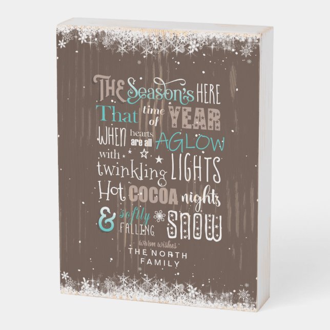 The Season Christmas Poem ID593 Wooden Box Sign (Angled Vertical)