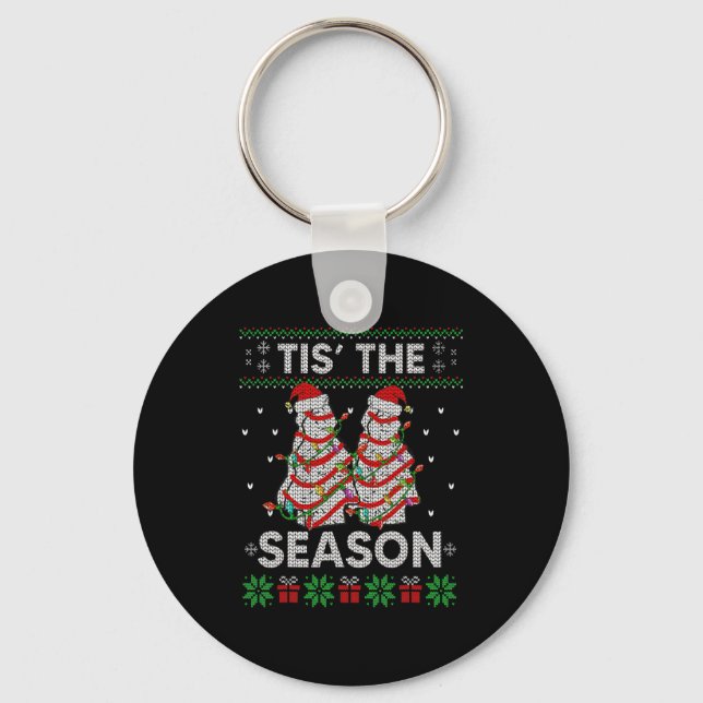 The Season Christmas Tree Cakes Debbie Becky Xmas  Keychain (Front)