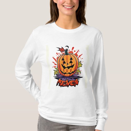 The Season Cute Halloween Spooky Season Pumpkin T_Shirt
