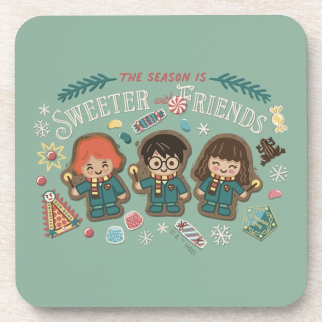 The Season is Sweeter with Friends Beverage Coaster (Front)