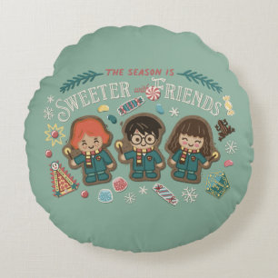 The Season is Sweeter with Friends Round Pillow