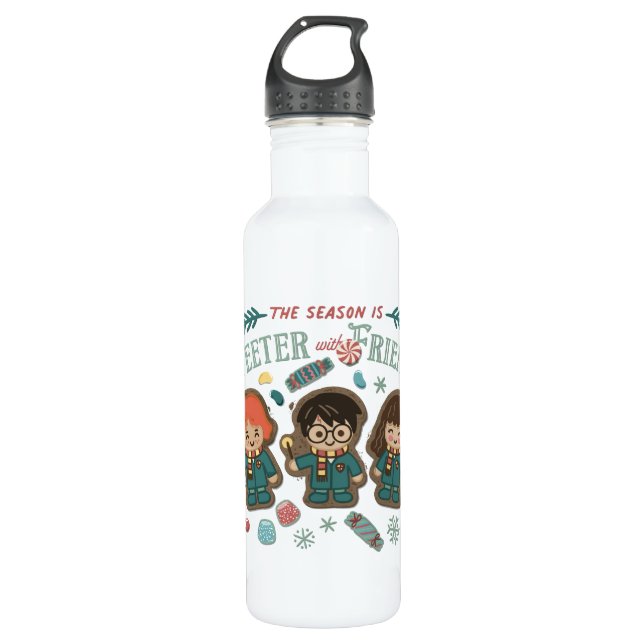 The Season is Sweeter with Friends Stainless Steel Water Bottle (Front)