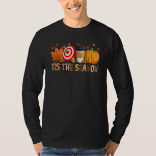 The Season Leopard Pumpkin Darts Halloween Fall Le T-Shirt