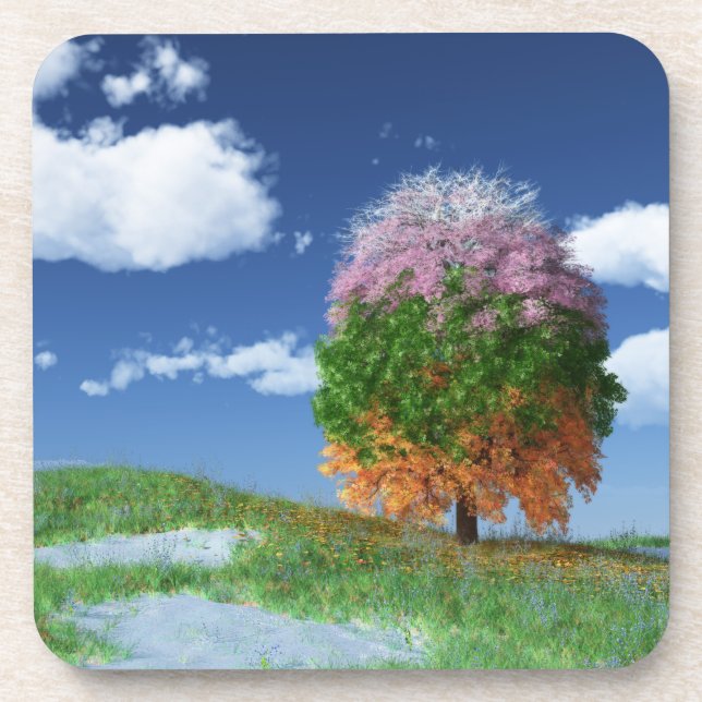 The Season Tree Cork Coasters (Front)