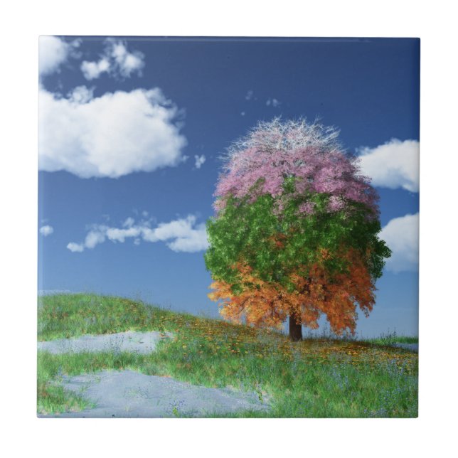 The Season Tree Decorative Tile / Trivet (Front)