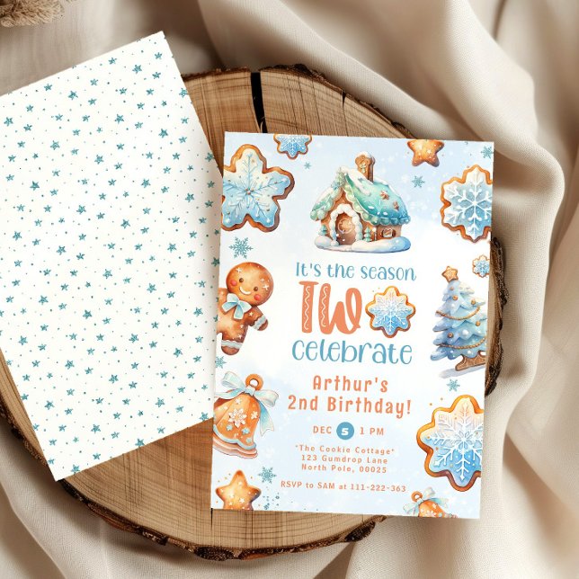 The season TWO celebrate Blue boy 2nd birthday Invitation (Creator Uploaded)