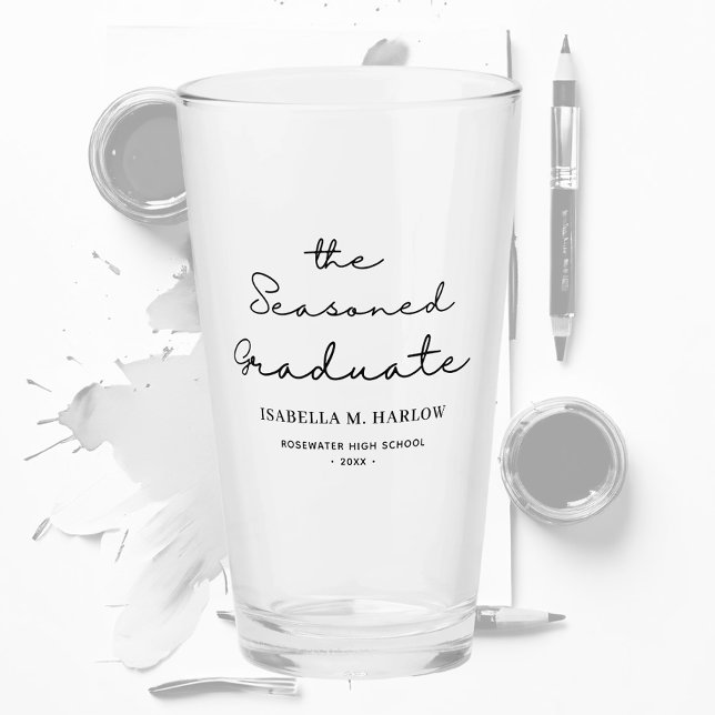The Seasoned Graduate Personalized Glass (Creator Uploaded)