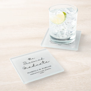The Seasoned Graduate Personalized Glass Coaster