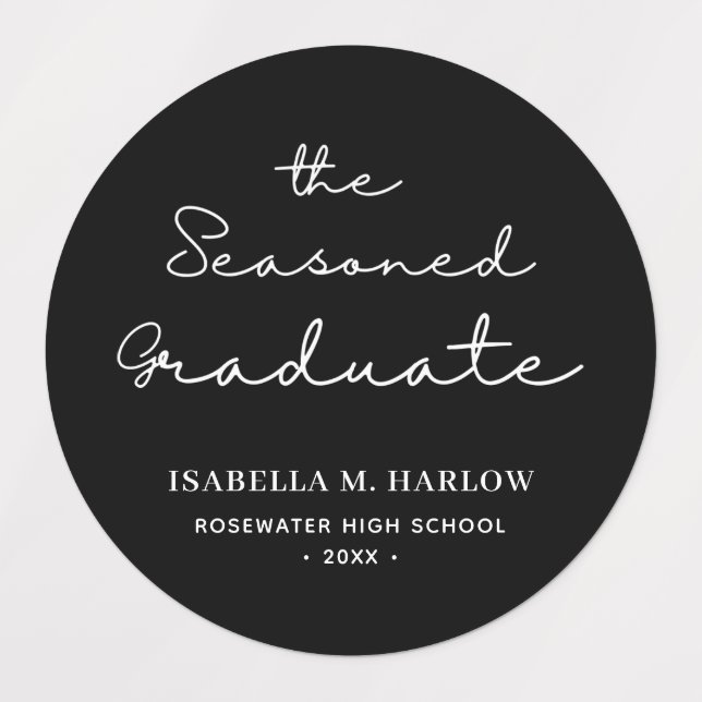 The Seasoned Graduate Personalized Labels (Design 1)