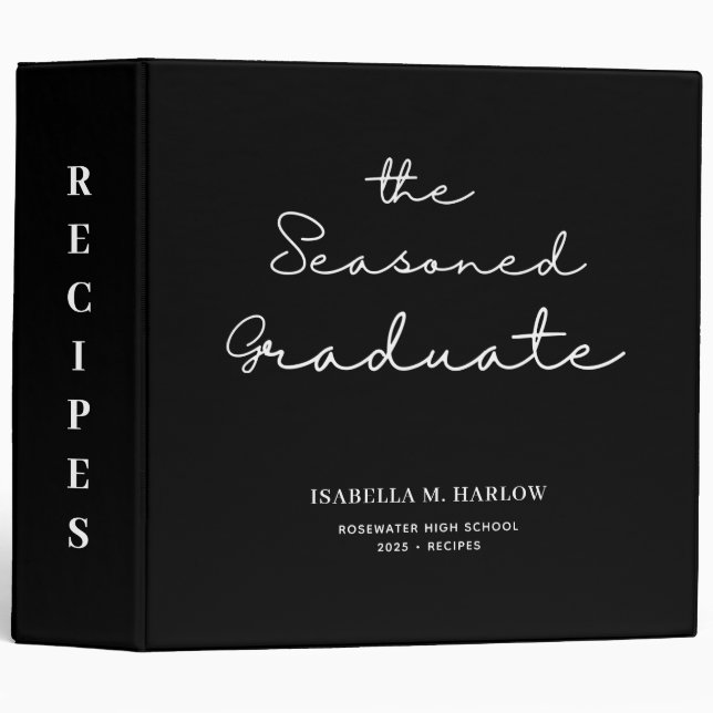 The Seasoned Graduate Personalized Recipe 3 Ring Binder (Front/Spine)
