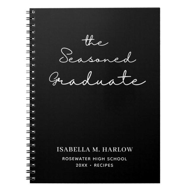 The Seasoned Graduate Personalized Recipe Notebook (Front)