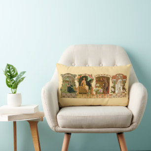 The Seasons Art Nouveau by Sonrel. Lumbar Pillow