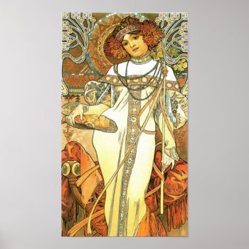 The Seasons: Autumn - Alphonse Mucha (1900) Poster by VintageFactory at Zazzle