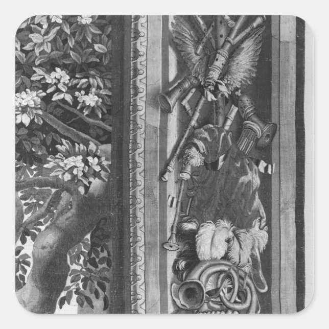 The Seasons' tapestry, border, Gobelins Factory Square Sticker (Front)