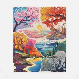 "The Seasons Unfold" Fleece Blanket