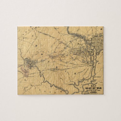The Seat Of War Northern Virginia Civil War Map Jigsaw Puzzle