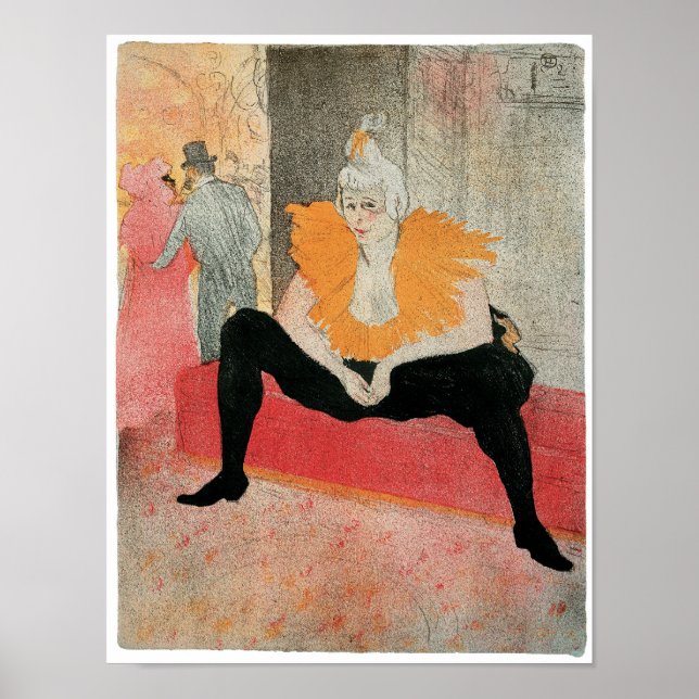 The Seated Clowness by Henri de Toulouse-Lautrec Poster (Front)