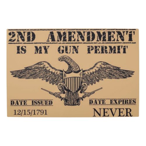 The Second Amendment Door Mat Metal Print