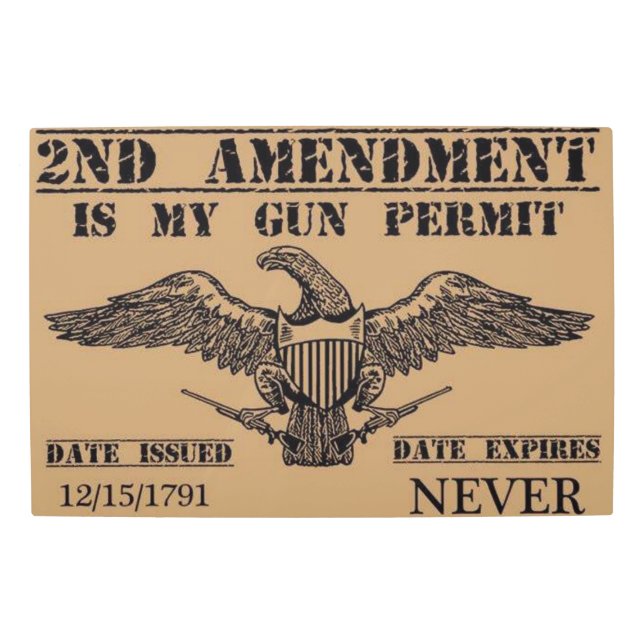 The Second Amendment Door Mat Metal Print (Front)