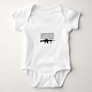 The Second Amendment Flag with M4 Baby Bodysuit