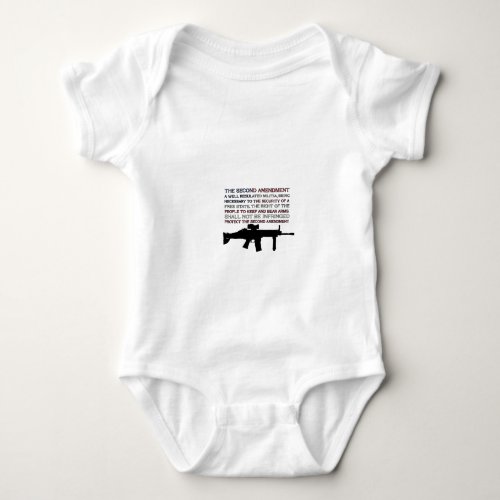 The Second Amendment Flag with M4 Baby Bodysuit