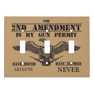 THE SECOND AMENDMENT IS MY GUN PERMIT LIGHT SWITCH COVER