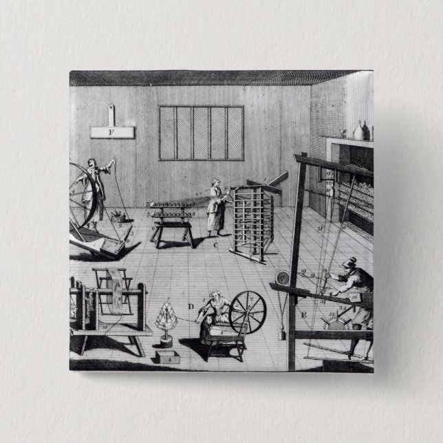 The Second Plate of the Woollen Manufacture Pinback Button (Front)