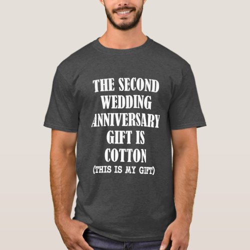 The second wedding anniversary gift is cotton tee