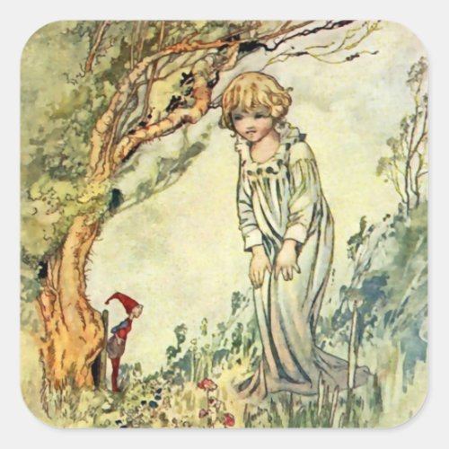 The Secret Garden Fairy Art by Charles Robinson Square Sticker