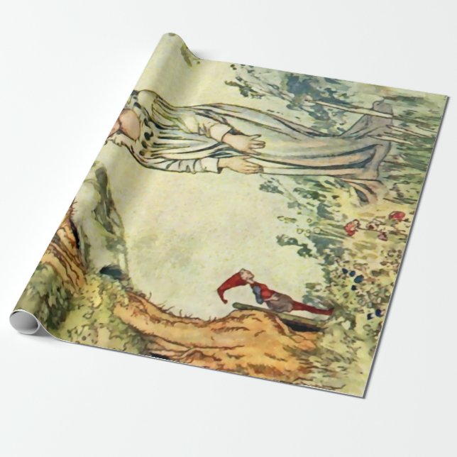 “The Secret Garden” Fairy Art by Charles Robinson Wrapping Paper (Unrolled)