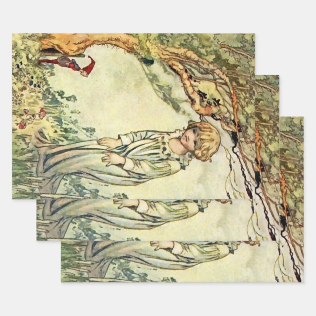 “The Secret Garden” Fairy Art by Charles Robinson Wrapping Paper Sheets (Set)