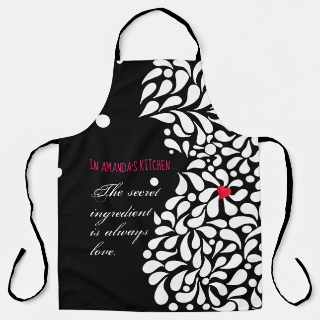 The secret ingredient is love personalized  apron (Front)