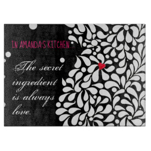 The secret ingredient is love personalized cutting board