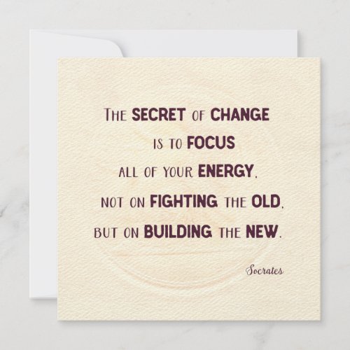 The Secret of Change Square Card