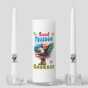 The Secret Of Freedom Is Courage Unity Candle Set