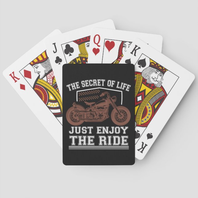 The Secret Of Life Just Enjoy The Ride Poker Cards (Back)