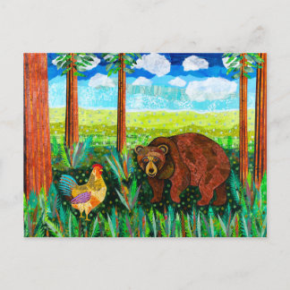 The Secret Spot of Chicken and Bear Postcard