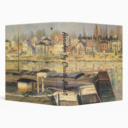 The Seine at Asnieres by Claude Monet 3 Ring Binder