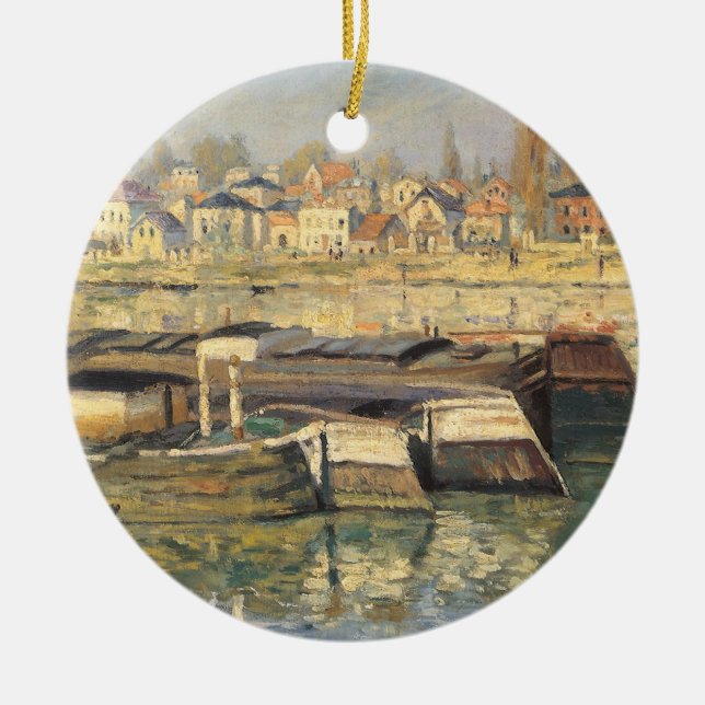 The Seine at Asnieres by Claude Monet Ceramic Ornament (Front)