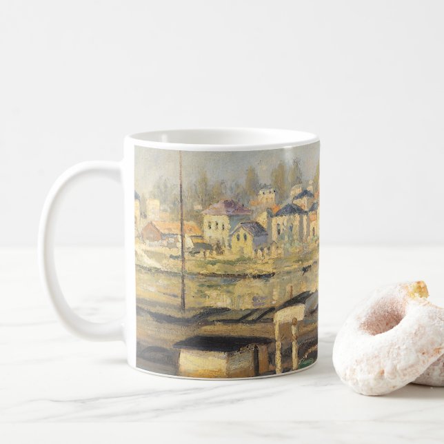 The Seine at Asnieres by Claude Monet Coffee Mug (With Donut)