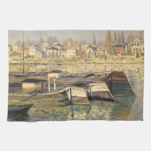 The Seine at Asnieres by Claude Monet Kitchen Towel
