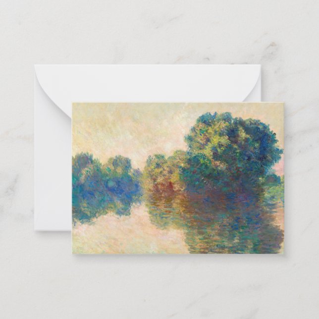 The Seine at Giverny by Claude Monet Note Card (Front)