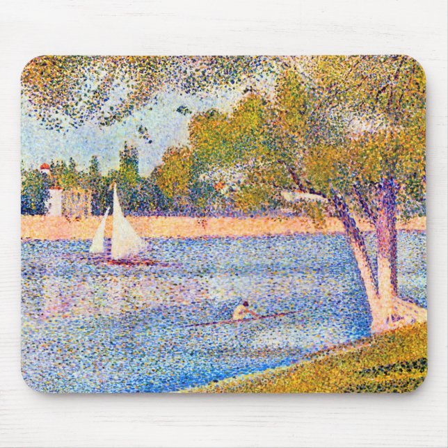 The Seine at La Grande Jatte, Seurat Mouse Pad (Front)