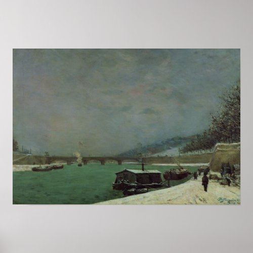 The Seine at the Pont dIena Winter 1875 Poster