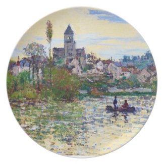 The Seine at Vetheuil  Claude Monet Melamine Plate